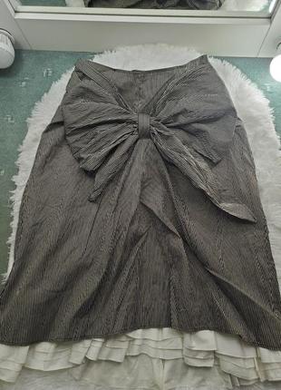 Юбка в полоску черная с бантом pulls коттон