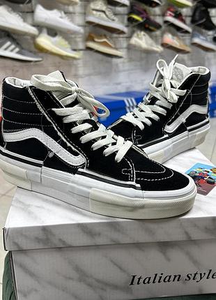 Жіночі високі кеди vans sk8-hi reconstruct old skool mte чорно-білі 38