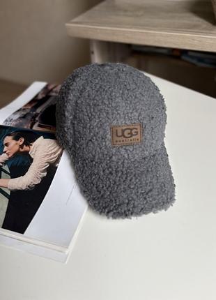 Кепка бейсболка  ugg тедди барашек серая
