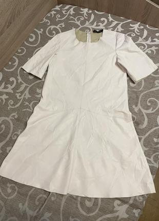 Кожаное деми платье zara