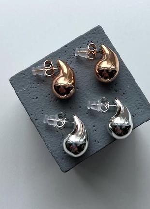 Сережки крапля 2 см drop xuping медичний сплав позолота родій