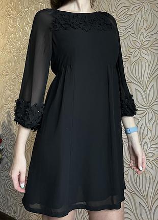 Шифонова чорна сукня monsoon1 фото