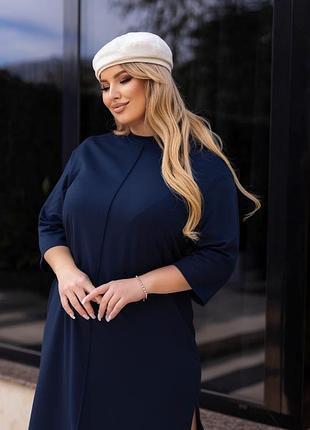 Трикотажне плаття міді з розрізами з обох боків4 фото