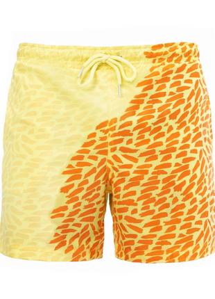 Шорти хамелеон для плавання, пляжні чоловічі спортивні шорти жовті розмір м