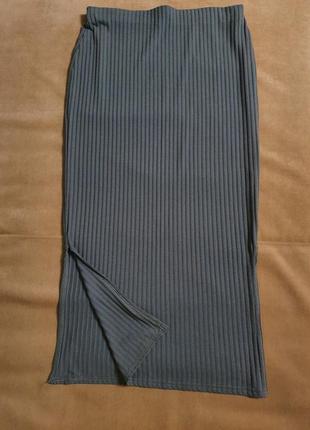 Юбка рубчик с разрезами по бокам распродажа