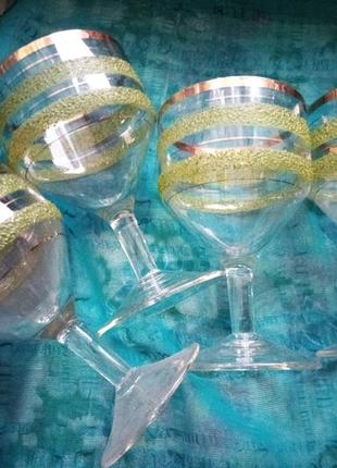 Розкішний келих для вина-набір 4 шт. вінтаж 80 е минуле століття