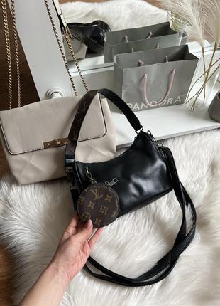 Дві сумочка сумка крос боді ціна за 2 шт чорна бежева