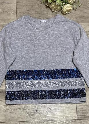 Толстовка, світшот двонитка з паєтками pull&bear, р.s