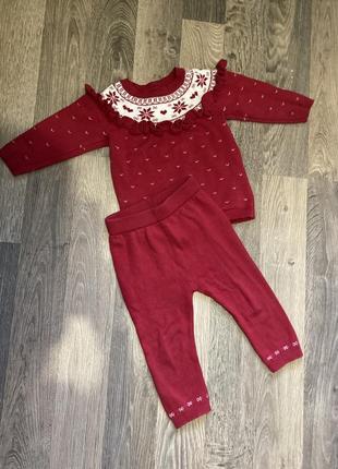Вязаный костюм на девочку