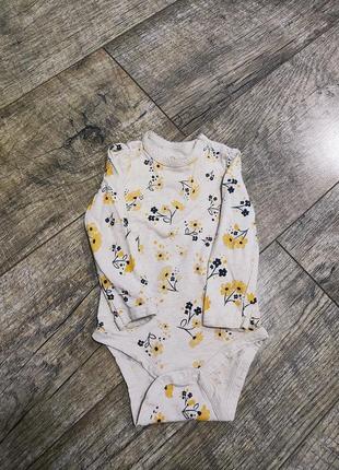 Боди, бодик с длинным рукавом девочке, so cute, р. 6-9мес., 74, длинна 38см