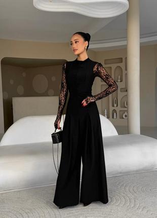 Очень стильный красивый комбинезон с широкими брюками