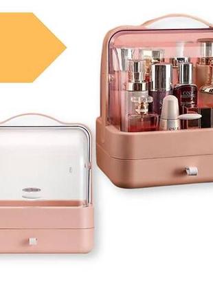 Органайзер для косметики 2 секции розовый ym206 single drawer | косметический органайзер