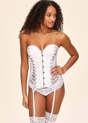 Білий корсет весільний ранок нареченої adore me aurora victoria's secret m l стринги мереживної утяжка