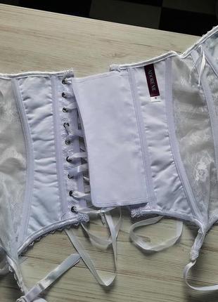 Белый корсет свадебный утро невесты adore me aurora victoria's secret m l стринги кружевной утяжка6 фото