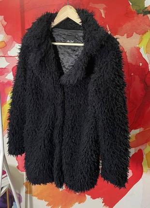 Черное седди меховое пальто me jane размер s3 фото