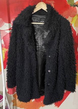 Черное седди меховое пальто me jane размер s7 фото