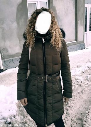 Зимовий пуховик/плащ/пальто