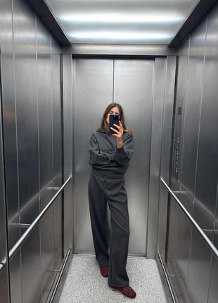 Сірий графітовий спортивний костюм zara / серый графитовый костюм спортивный