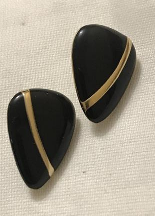 Серьги с эмалью 2.4*1.7 винтаж