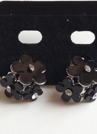 Нежные серьги сережки гвоздики объемные 3-d цветочки, италия1 фото