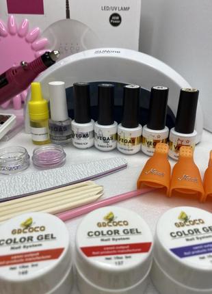 Стартовый набор для маникюра и гель лака (35 предметов)