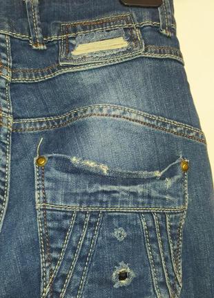 Круті джинси з високою талією blue white2 фото