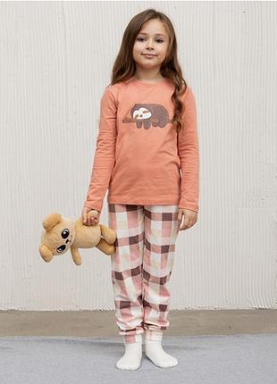 Пижама для девочки с брюками в клетку 18281