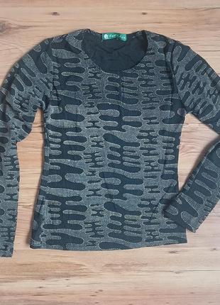 Трикотажный облегающий полупрозрачный лонгслив с 3d принтом