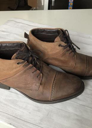 Ботинки черевики осінні осенние кожаные шкіряні