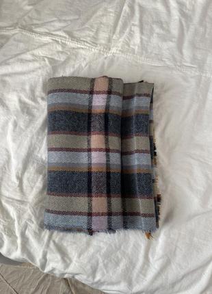 Шарф теплый в клетку