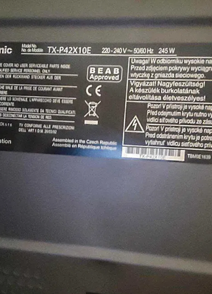 Телевізор panasonic viera tx-p42x10e3 фото