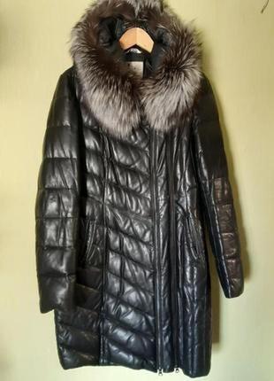 Losscidi рекс теплый 100% кожанный пуховик/одеяло-куртка  из натурального пуха  стьобанный