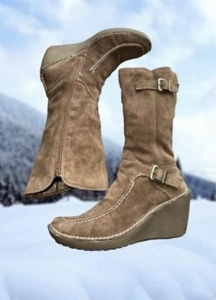 Зимние кожаные сапоги bata высокие оригинальные