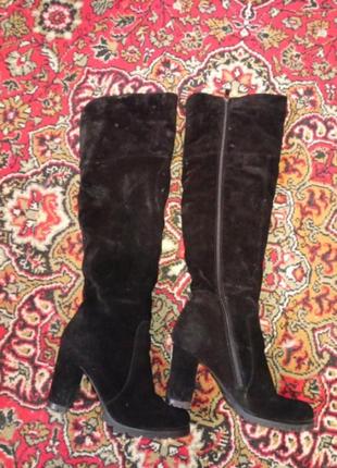 Сапоги, зимние, замшевые.