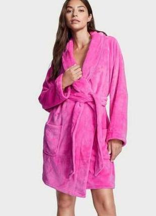 Флисовый плюшевый халат victorias secret розовый оригинал