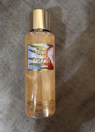 Парфумований спрей для тіла victoria's secret liquid coconut shimmer 250 мл в стилі бренду