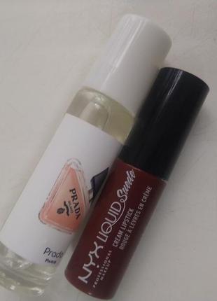 Масляный парфюм prada paradoxe, мини помада nyx венного цвета