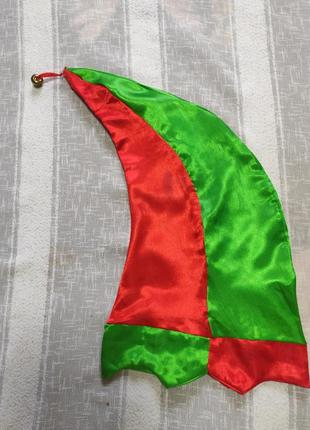 Карнавальна шапка  ельф, гном скоморох шут клоун на об'єм голови 56-59см