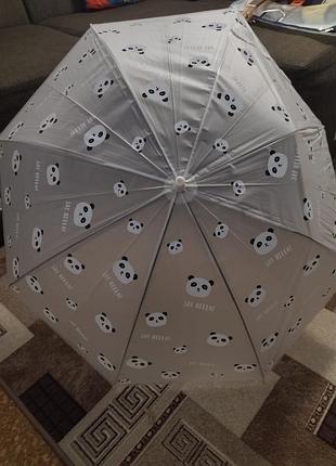 Прозрачный зонт трость