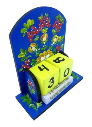 Вечный календарь "червона калина" (155х142х60 мм), ручная роспись