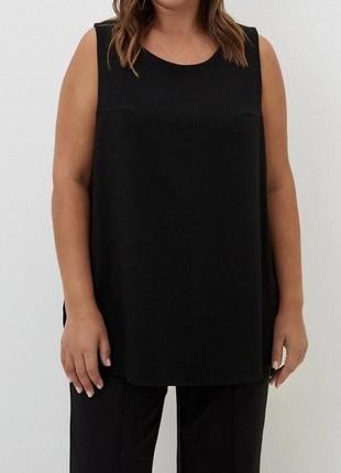Майка-блуза черная просторная прямая