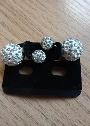 Элегантные серьги сережки пусеты с кристаллами, италия1 фото