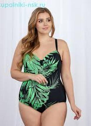 Купальник сдельный черный с утяжкой большого размера 58-60 / 24 сплошной новый