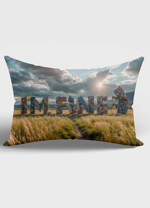 Подушка мотиватор ⛅ с принтом i’m fine :) 45x35 см.