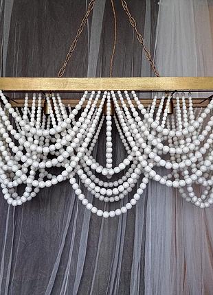 Люстра из деревянных бусин ручной работы