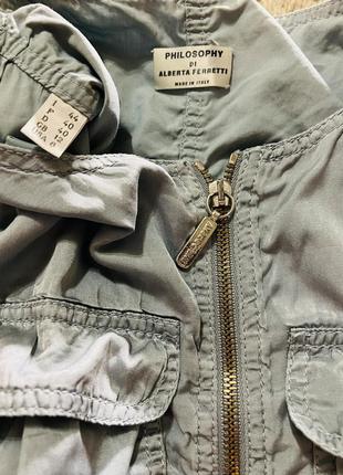 Пиджак philosophy di alberta ferretti итальянский бренд оригинал жакет короткий, натуральный шелк размер s,xs