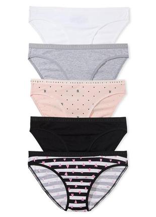 Наборы трусов victoria’s secret, упаковки 5 шт, размер s, m, оригинал