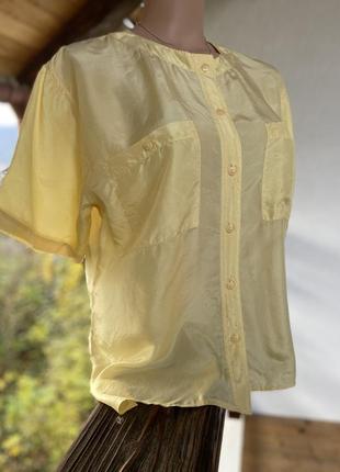 Фирменная стильная качественная винтажная блуза из шелка3 фото