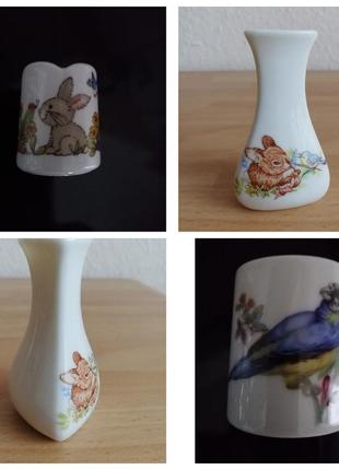 Підсвічник мініатюрний порцеляновий "попугай" і "зайчик"