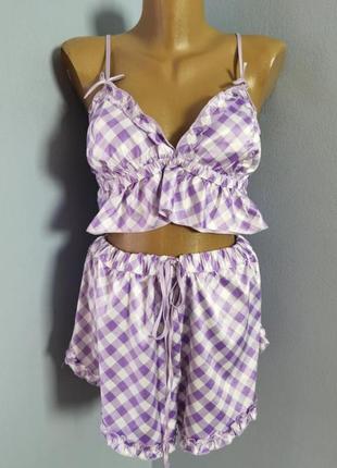 Брендовая атласная пижама размера xl